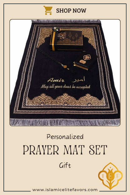 Personalized Prayer Mat Quran Tasbeeh Islamic Gift Set, Ramadan Eid Birthday Prayer Rug Gift - Islamic Elite Favors is a handmade gift shop offering a wide variety of unique and personalized gifts for all occasions. Whether you're looking for the perfect Ramadan, Eid, Hajj, wedding gift or something special for a birthday, baby shower or anniversary, we have something for everyone. High quality, made with love.