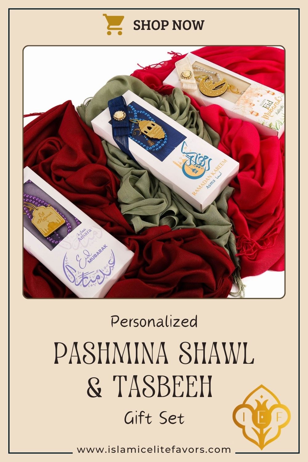 Personalized Pashmina Shawl Scarf Tasbeeh Gift Set, Ramadan Eid Mothers Day Wedding - Islamic Elite Favors is a handmade gift shop offering a wide variety of unique and personalized gifts for all occasions. Whether you're looking for the perfect Ramadan, Eid, Hajj, wedding gift or something special for a birthday, baby shower or anniversary, we have something for everyone. High quality, made with love.