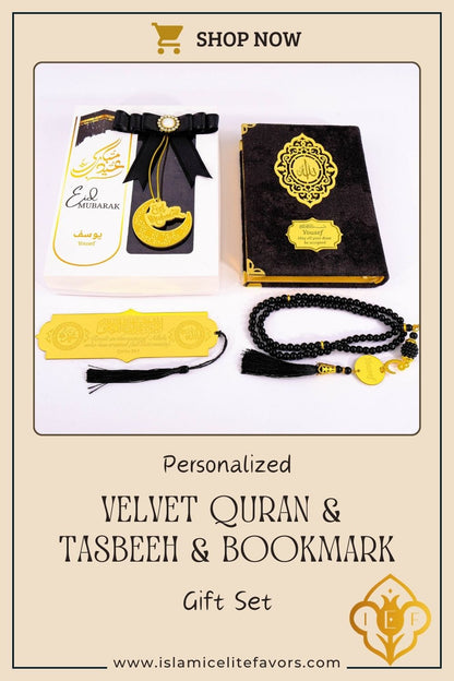 Personalized Velvet Quran Tasbeeh Islamic Gift Set, Ramadan Eid Birthday Fathers Mothers Day - Islamic Elite Favors is a handmade gift shop offering a wide variety of unique and personalized gifts for all occasions. Whether you're looking for the perfect Ramadan, Eid, Hajj, wedding gift or something special for a birthday, baby shower or anniversary, we have something for everyone. High quality, made with love.