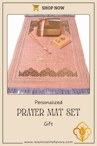 Personalized Prayer Mat Quran Tasbeeh Islamic Gift Set, Ramadan Eid Birthday Prayer Rug Gift - Islamic Elite Favors is a handmade gift shop offering a wide variety of unique and personalized gifts for all occasions. Whether you're looking for the perfect Ramadan, Eid, Hajj, wedding gift or something special for a birthday, baby shower or anniversary, we have something for everyone. High quality, made with love.