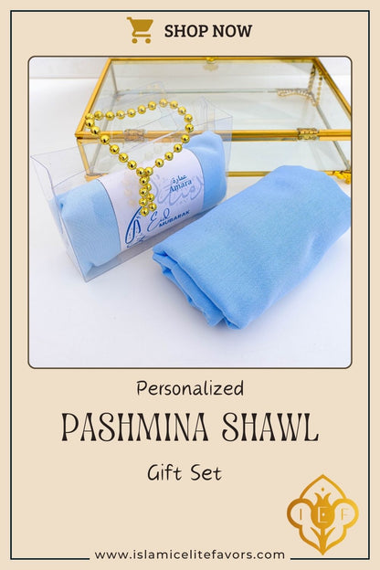 Personalized Custom Pashmina Scarf Wrap Gift | Ramadan Eid Hajj Umrah Wedding Favors - Islamic Elite Favors is a handmade gift shop offering a wide variety of unique and personalized gifts for all occasions. Whether you're looking for the perfect Ramadan, Eid, Hajj, wedding gift or something special for a birthday, baby shower or anniversary, we have something for everyone. High quality, made with love.