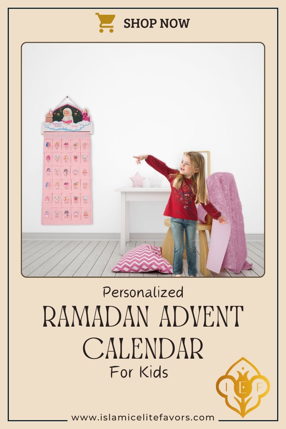 Personalized Fabric Canvas Ramadan Advent Calendar Countdown for Kids - Islamic Elite Favors is a handmade gift shop offering a wide variety of unique and personalized gifts for all occasions. Whether you're looking for the perfect Ramadan, Eid, Hajj, wedding gift or something special for a birthday, baby shower or anniversary, we have something for everyone. High quality, made with love.