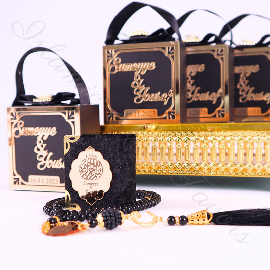 Personalized Velvet Mini Quran Pearl Tasbeeh Decorated Gift Bag Set - Islamic Elite Favors is a handmade gift shop offering a wide variety of unique and personalized gifts for all occasions. Whether you're looking for the perfect Ramadan, Eid, Hajj, wedding gift or something special for a birthday, baby shower or anniversary, we have something for everyone. High quality, made with love.
