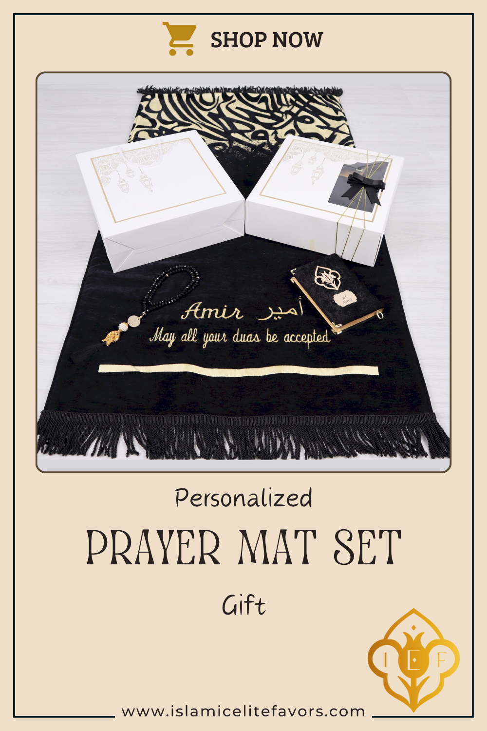 Personalized Thick Padded Prayer Mat Quran Tasbeeh Islamic Gift Set - Islamic Elite Favors is a handmade gift shop offering a wide variety of unique and personalized gifts for all occasions. Whether you're looking for the perfect Ramadan, Eid, Hajj, wedding gift or something special for a birthday, baby shower or anniversary, we have something for everyone. High quality, made with love.