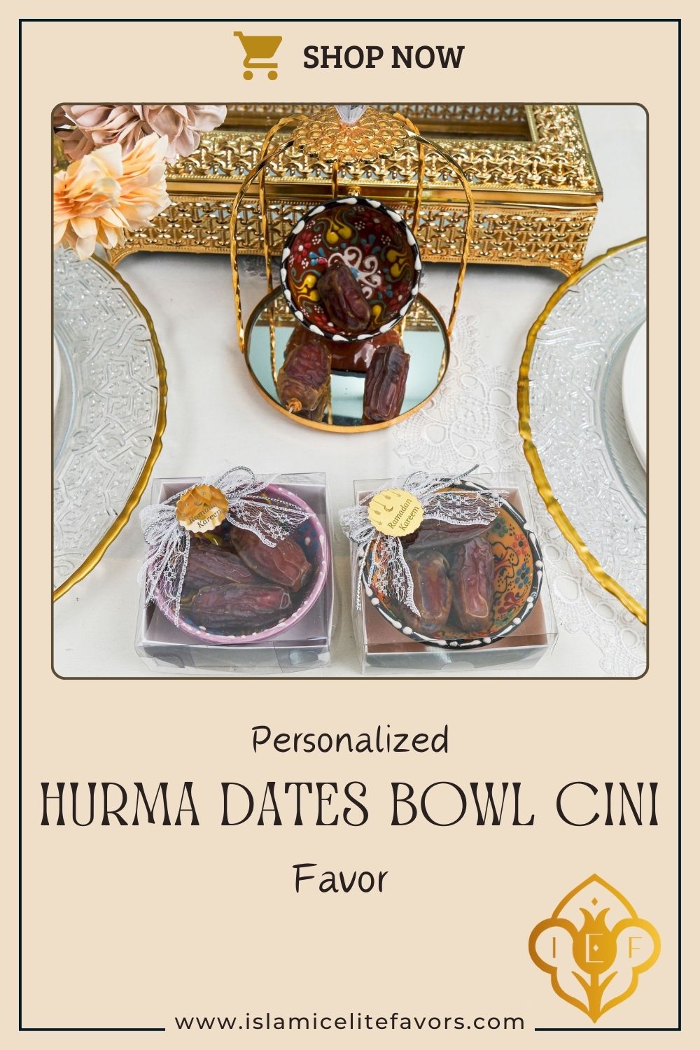 Personalized Hurma Dates in Cini Bowl Favors Ramadan Eid Islamic Gift