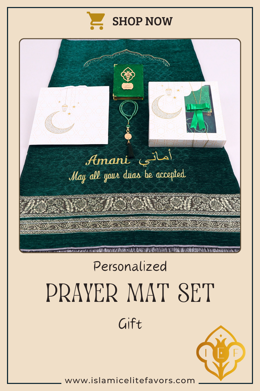 Personalized Lightweight Prayer Mat Quran Tasbeeh Islamic Gift Set - Islamic Elite Favors is a handmade gift shop offering a wide variety of unique and personalized gifts for all occasions. Whether you're looking for the perfect Ramadan, Eid, Hajj, wedding gift or something special for a birthday, baby shower or anniversary, we have something for everyone. High quality, made with love.