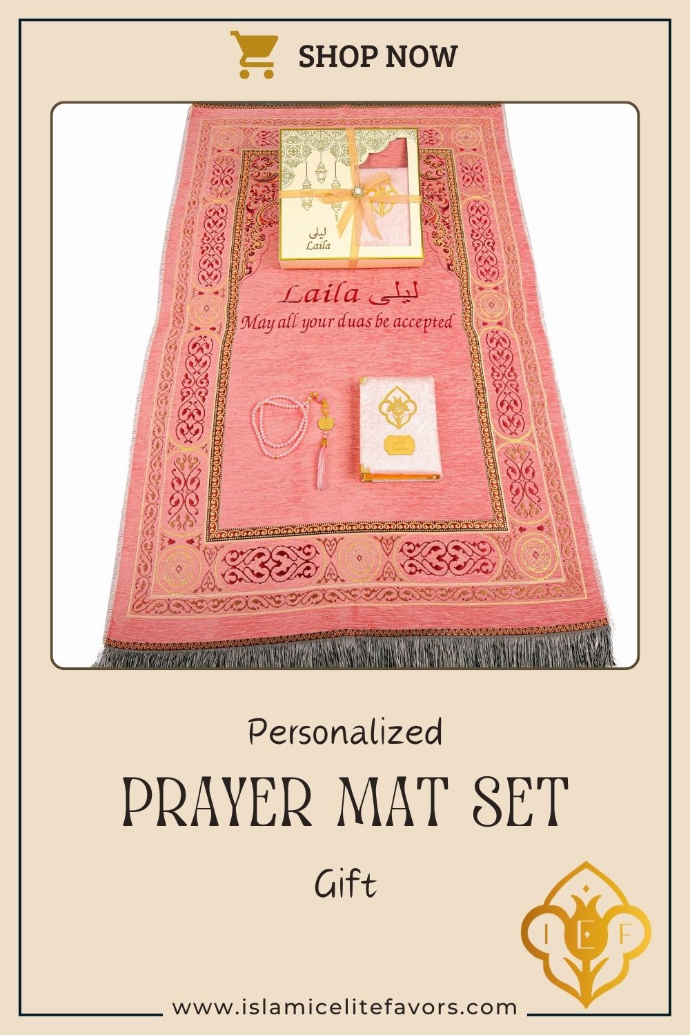 Personalized Muslim Prayer Mat Quran Tasbeeh Ramadan Eid Gift Peaceful Set - Islamic Elite Favors is a handmade gift shop offering a wide variety of unique and personalized gifts for all occasions. Whether you're looking for the perfect Ramadan, Eid, Hajj, wedding gift or something special for a birthday, baby shower or anniversary, we have something for everyone. High quality, made with love.