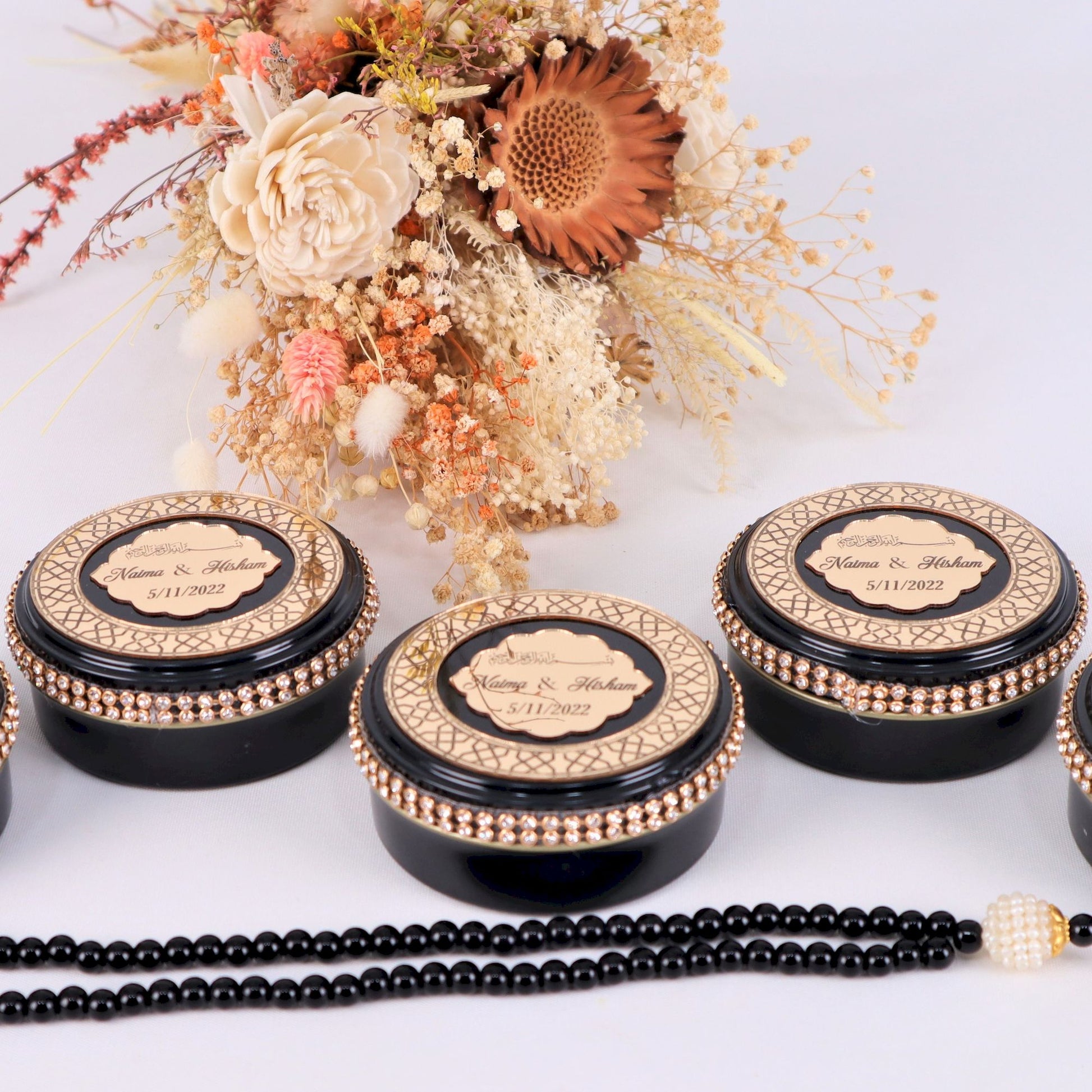 Personalized Pearl Prayer Beads in Metal Box Islamic Wedding Favors - Islamic Elite Favors is a handmade gift shop offering a wide variety of unique and personalized gifts for all occasions. Whether you're looking for the perfect Ramadan, Eid, Hajj, wedding gift or something special for a birthday, baby shower or anniversary, we have something for everyone. High quality, made with love.