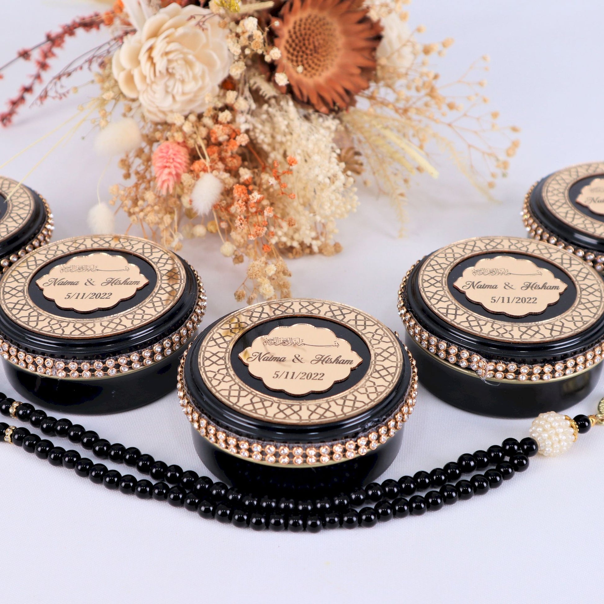 Personalized Pearl Prayer Beads in Metal Box Islamic Wedding Favors - Islamic Elite Favors is a handmade gift shop offering a wide variety of unique and personalized gifts for all occasions. Whether you're looking for the perfect Ramadan, Eid, Hajj, wedding gift or something special for a birthday, baby shower or anniversary, we have something for everyone. High quality, made with love.