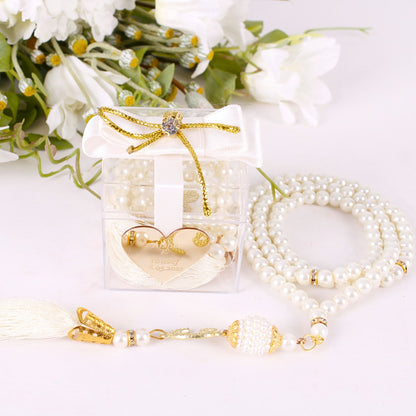 Personalized Pearl Tasbeeh Masbaha Prayer Beads Favors, Wedding Gifts - Islamic Elite Favors is a handmade gift shop offering a wide variety of unique and personalized gifts for all occasions. Whether you're looking for the perfect Ramadan, Eid, Hajj, wedding gift or something special for a birthday, baby shower or anniversary, we have something for everyone. High quality, made with love.