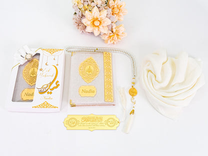 Personalized Yaseen Dua Book Hijab Bookmark Tasbeeh Ramadan Gift Set - Islamic Elite Favors is a handmade gift shop offering a wide variety of unique and personalized gifts for all occasions. Whether you're looking for the perfect Ramadan, Eid, Hajj, wedding gift or something special for a birthday, baby shower or anniversary, we have something for everyone. High quality, made with love.