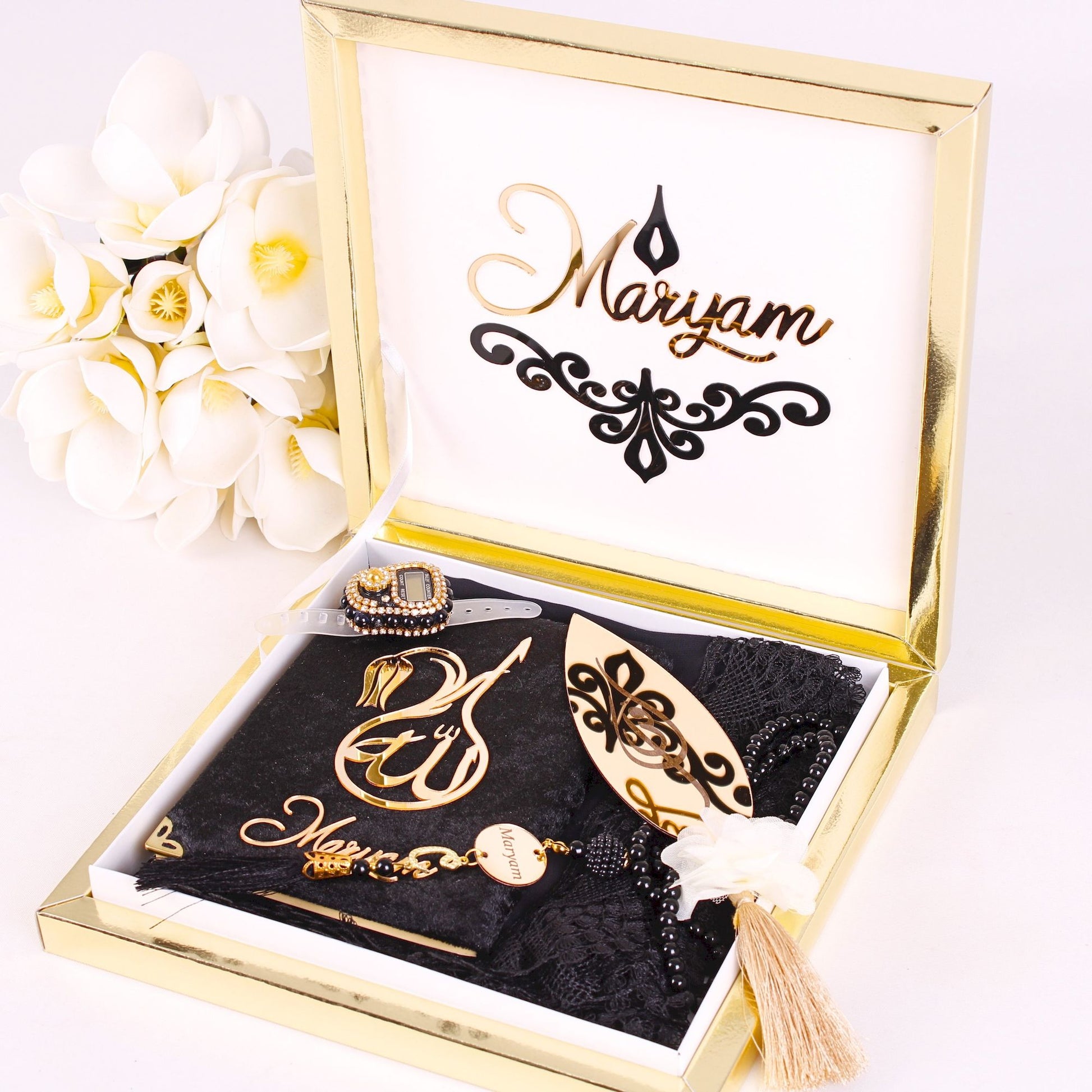 Personalized Islam Gift Set Dua Book Hijab Dhikrmatic Tasbeeh Bookmark - Islamic Elite Favors is a handmade gift shop offering a wide variety of unique and personalized gifts for all occasions. Whether you're looking for the perfect Ramadan, Eid, Hajj, wedding gift or something special for a birthday, baby shower or anniversary, we have something for everyone. High quality, made with love.