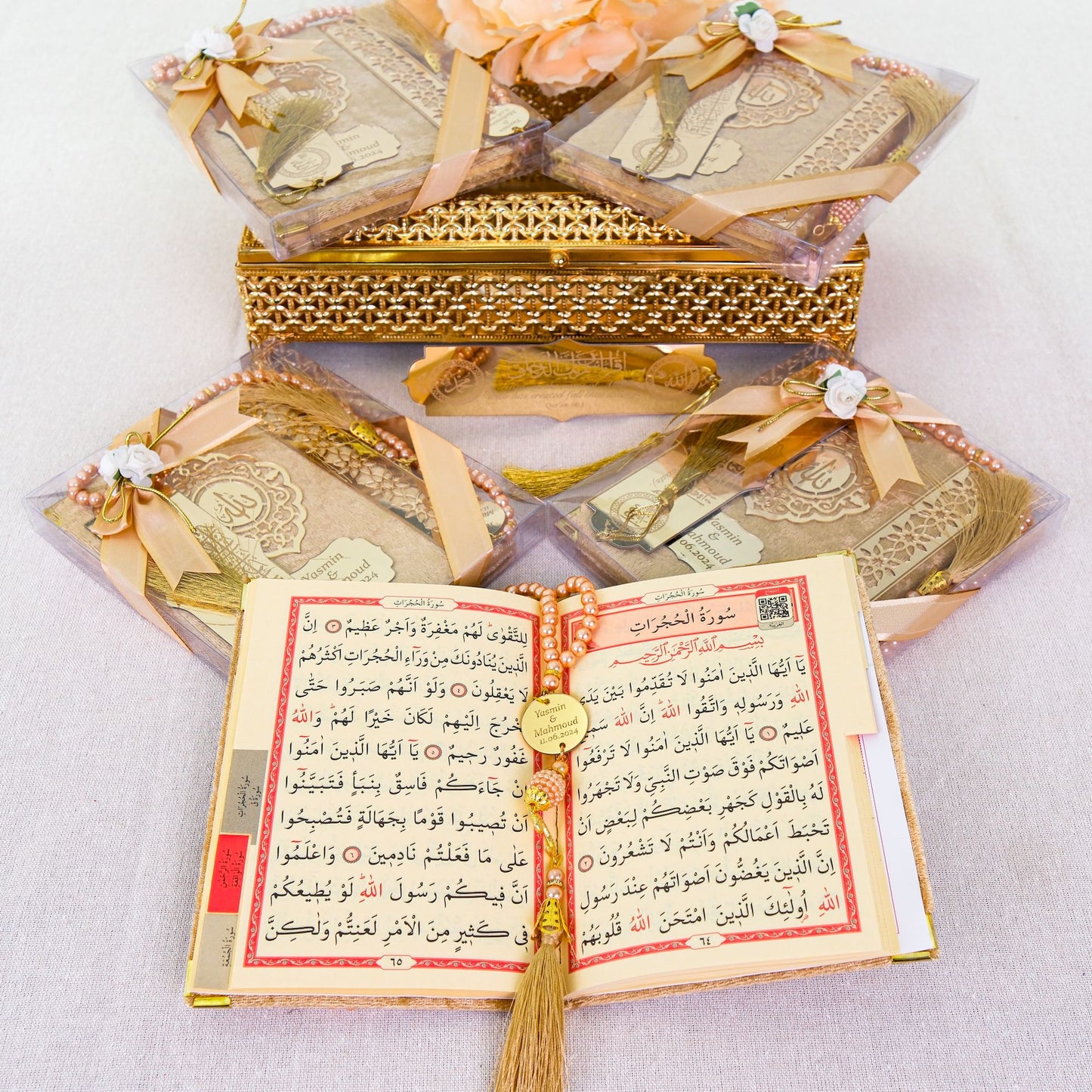 Personalized Velvet Dua Book Bookmark Tasbeeh Muslim Wedding Gift Set - Islamic Elite Favors is a handmade gift shop offering a wide variety of unique and personalized gifts for all occasions. Whether you're looking for the perfect Ramadan, Eid, Hajj, wedding gift or something special for a birthday, baby shower or anniversary, we have something for everyone. High quality, made with love.