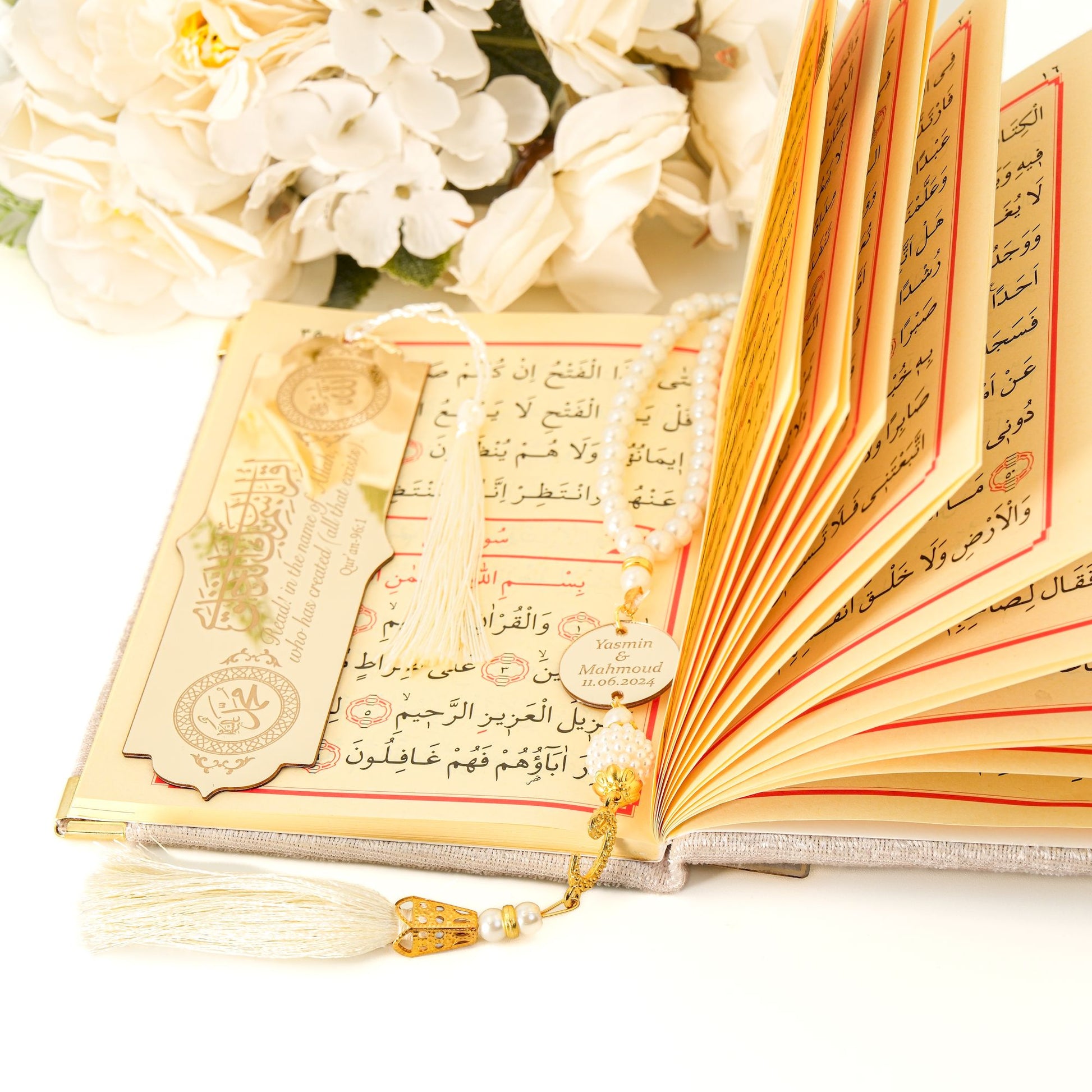 Personalized Velvet Dua Book Bookmark Tasbeeh Muslim Wedding Gift Set - Islamic Elite Favors is a handmade gift shop offering a wide variety of unique and personalized gifts for all occasions. Whether you're looking for the perfect Ramadan, Eid, Hajj, wedding gift or something special for a birthday, baby shower or anniversary, we have something for everyone. High quality, made with love.
