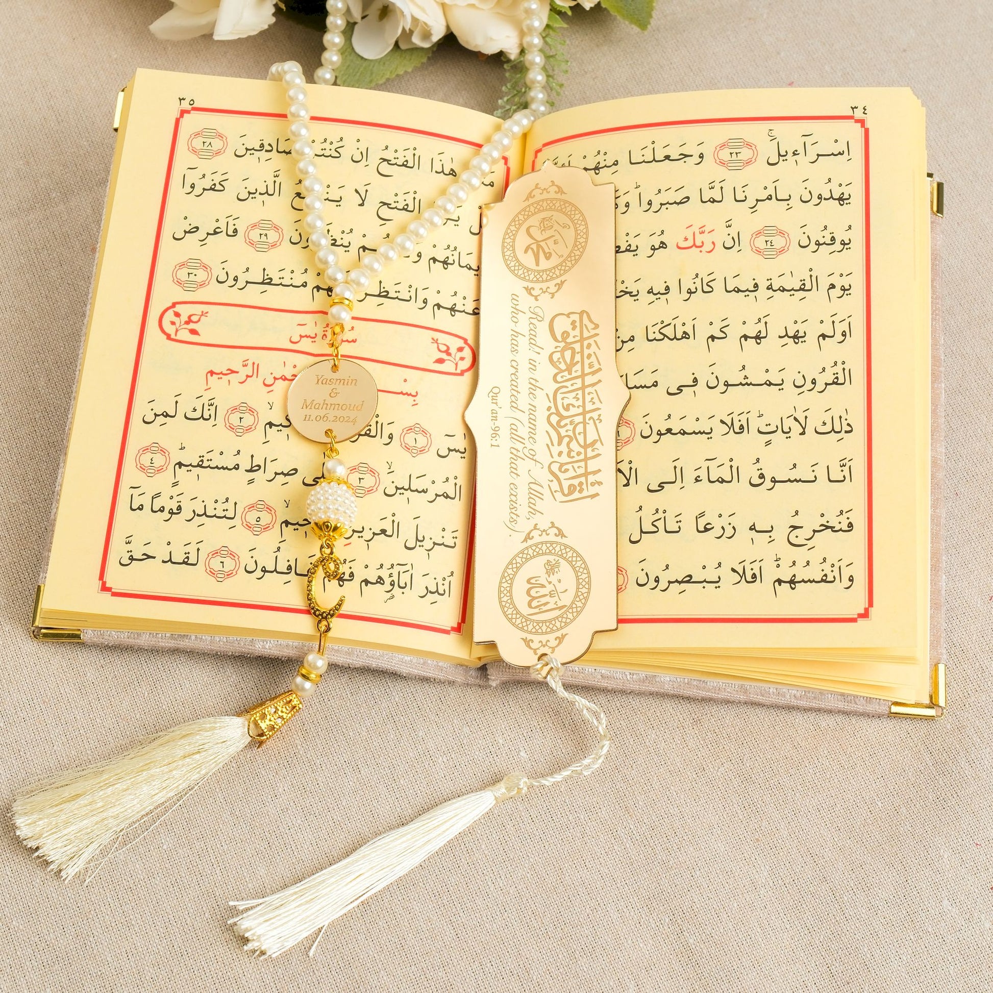 Personalized Velvet Dua Book Bookmark Tasbeeh Muslim Wedding Gift Set - Islamic Elite Favors is a handmade gift shop offering a wide variety of unique and personalized gifts for all occasions. Whether you're looking for the perfect Ramadan, Eid, Hajj, wedding gift or something special for a birthday, baby shower or anniversary, we have something for everyone. High quality, made with love.