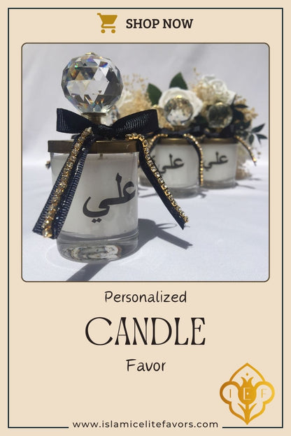 Personalized Baby Shower Favor Heavy Glass Candle Holder Black Theme - Islamic Elite Favors is a handmade gift shop offering a wide variety of unique and personalized gifts for all occasions. Whether you're looking for the perfect Ramadan, Eid, Hajj, wedding gift or something special for a birthday, baby shower or anniversary, we have something for everyone. High quality, made with love.