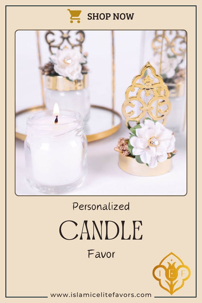 Personalized Wedding Favor Glass Candle Holder Rose with Plexi Theme