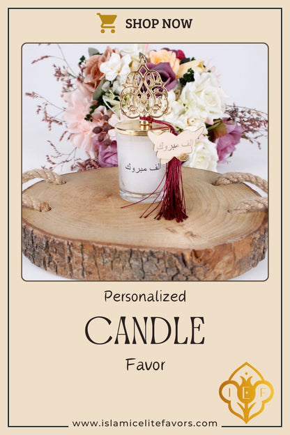 Personalized Wedding Favor Heavy Glass Candle Holder Red Theme
