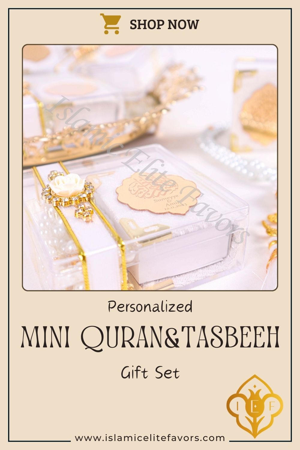 Personalized Mini Quran Tasbeeh Flower with Rhinestones Wedding Favor - Islamic Elite Favors is a handmade gift shop offering a wide variety of unique and personalized gifts for all occasions. Whether you're looking for the perfect Ramadan, Eid, Hajj, wedding gift or something special for a birthday, baby shower or anniversary, we have something for everyone. High quality, made with love.