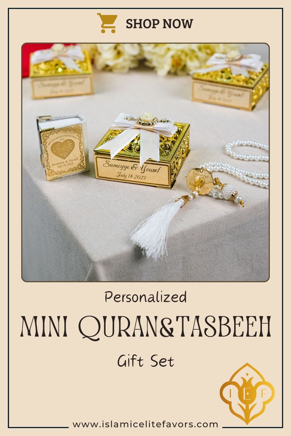 Personalized Velvet Mini Quran Pearl Tasbeeh Islam Muslim Gift Set - Islamic Elite Favors is a handmade gift shop offering a wide variety of unique and personalized gifts for all occasions. Whether you're looking for the perfect Ramadan, Eid, Hajj, wedding gift or something special for a birthday, baby shower or anniversary, we have something for everyone. High quality, made with love.