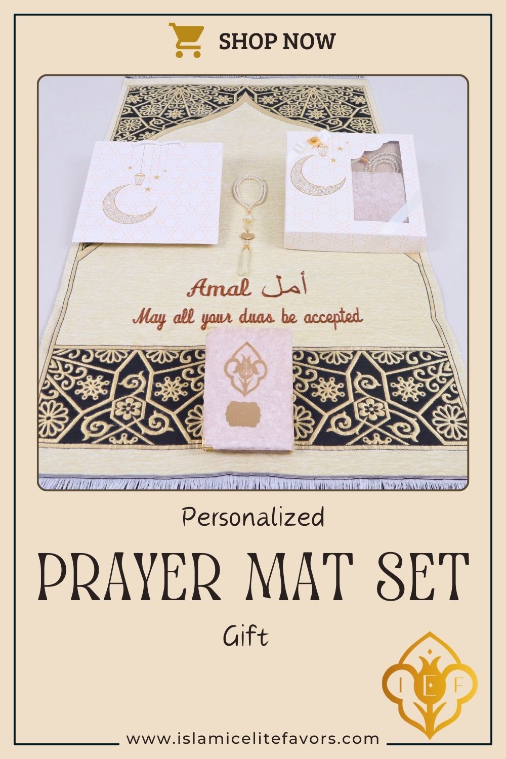 Personalized Taj Mahal Prayer Mat Quran Tasbih Islamic Muslim Gift Set - Islamic Elite Favors is a handmade gift shop offering a wide variety of unique and personalized gifts for all occasions. Whether you're looking for the perfect Ramadan, Eid, Hajj, wedding gift or something special for a birthday, baby shower or anniversary, we have something for everyone. High quality, made with love.