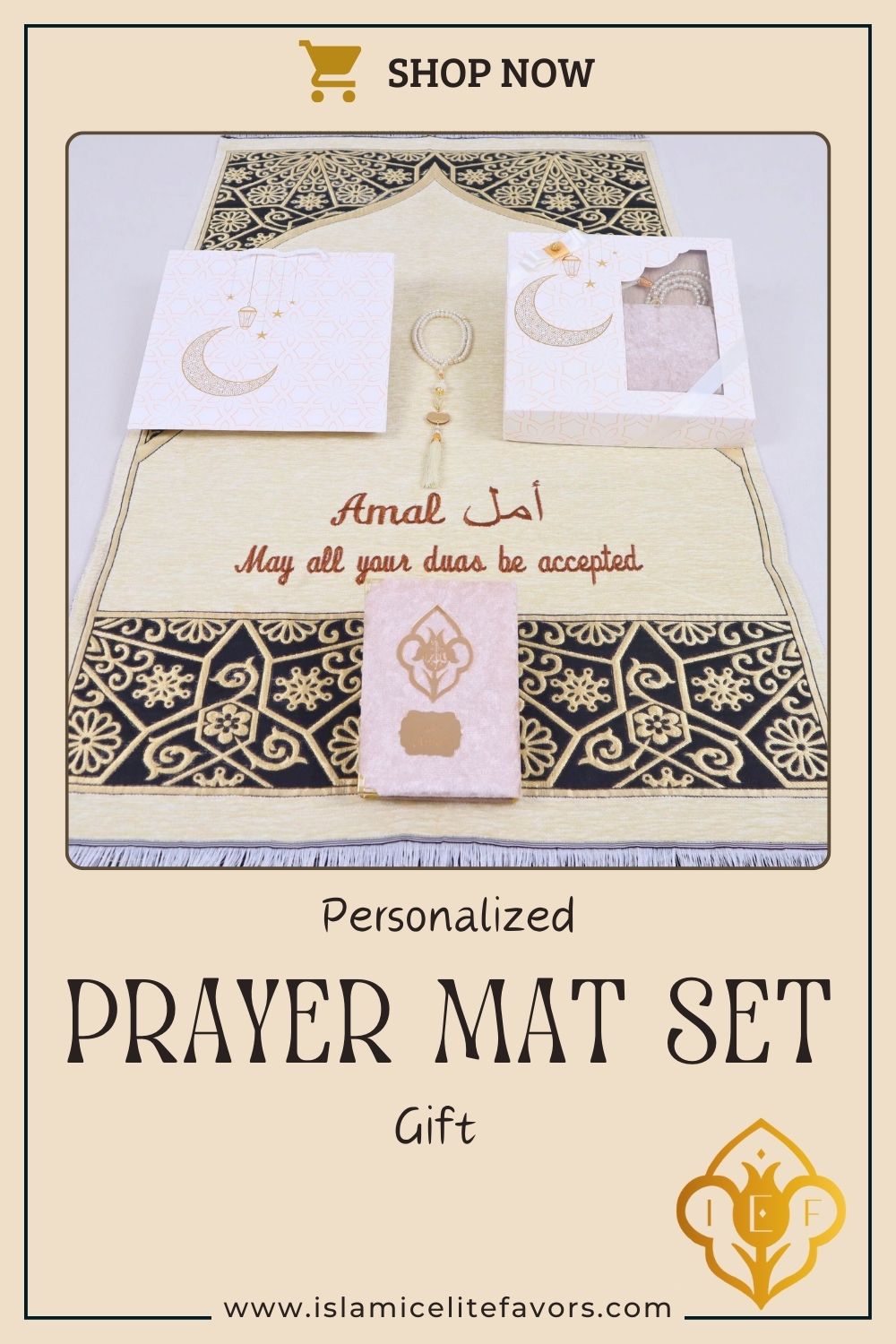Personalized Taj Mahal Prayer Mat Quran Tasbih Islamic Muslim Gift Set