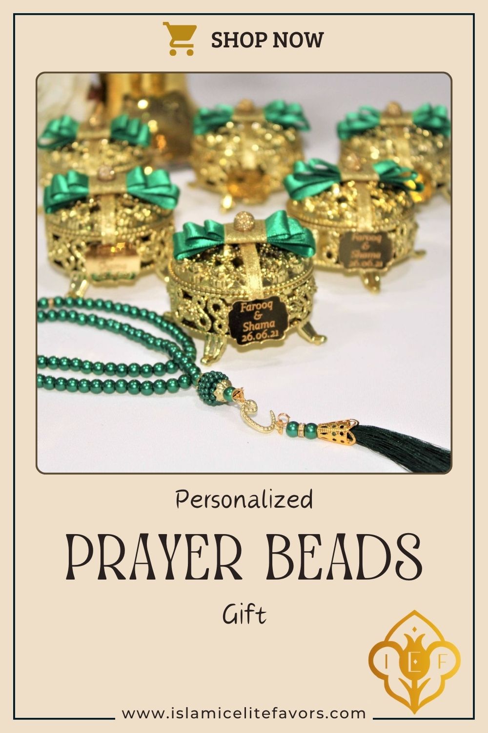 Personalized Pearl Prayer Beads Tasbeeh Luxury Gold Box Wedding Favor - Islamic Elite Favors is a handmade gift shop offering a wide variety of unique and personalized gifts for all occasions. Whether you're looking for the perfect Ramadan, Eid, Hajj, wedding gift or something special for a birthday, baby shower or anniversary, we have something for everyone. High quality, made with love.