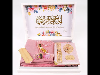 Personalized Prayer Mat Hijab Dua Book Tasbih Dhikr Count Bookmark Set