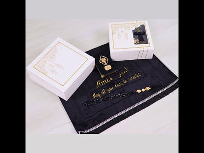 Personalized Soft Plush Prayer Mat Quran Tasbeeh Islamic Gift Set