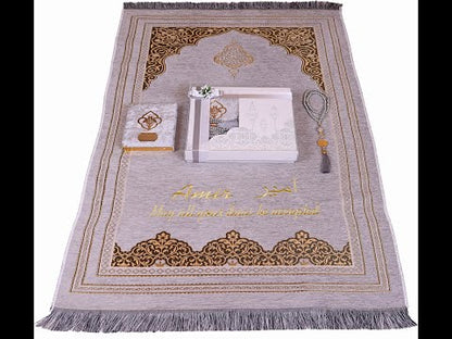 Personalized Prayer Mat Quran Tasbeeh Islamic Gift Set, Ramadan Eid Birthday Prayer Rug Gift