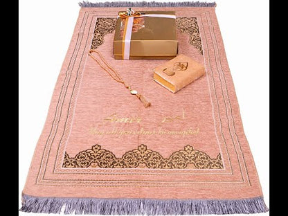 Personalized Prayer Mat Quran Tasbeeh Islamic Gift Set, Ramadan Eid Birthday Prayer Rug Gift