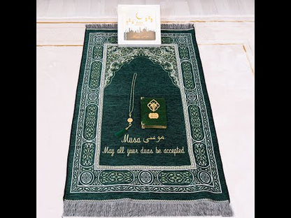 Personalized Peaceful Prayer Mat Quran Tasbeeh Islamic Muslim Gift Set