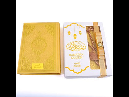 Personalized English Translated Quran Tasbeeh Muslim Gift Set, Ramadan Eid Fathers Mothers Day Islamic Gift