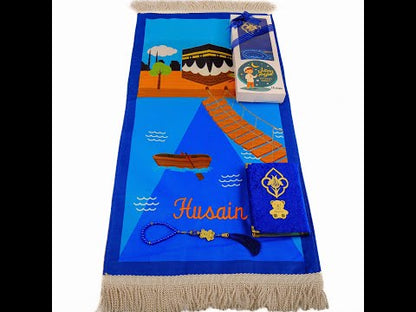 Personalized Kids Prayer Mat Quran Tasbeeh Gift Set for Boys, Ramadan Eid Birthday Graduation Gift