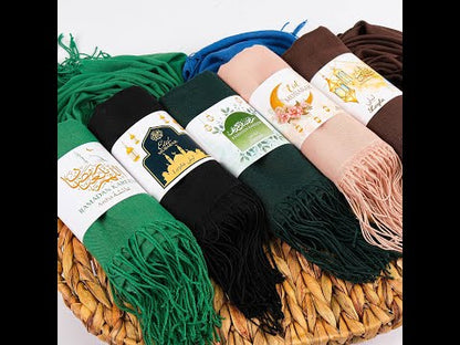 Personalized Custom Pashmina Shawl Scarf Gift, Wedding Hajj Umrah Ramadan Eid Favors