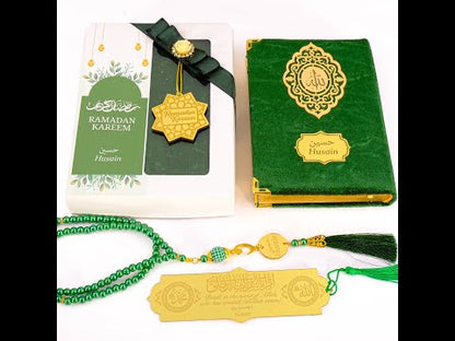 Personalized Custom Quran Tasbeeh Bookmark Islamic Gift Set, Ramadan Eid Hajj Umrah Gift