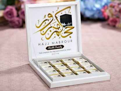 Hajj Mubarak Custom Chocolate Favors, Eid Al Adha, Eid Mubarak Favors, Umrah Mubarak, Eid Gifts for Guests, Halal Chocolate, Eid Chocolate