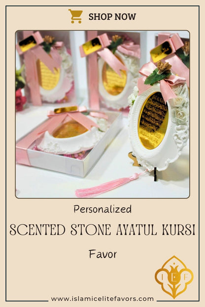 Personalized Baby Shower Favor Scented Stone Ayatul Kursi Tasbeeh - Islamic Elite Favors is a handmade gift shop offering a wide variety of unique and personalized gifts for all occasions. Whether you're looking for the perfect Ramadan, Eid, Hajj, wedding gift or something special for a birthday, baby shower or anniversary, we have something for everyone. High quality, made with love.