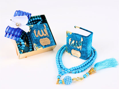 Personalized Mini Quran Pearl Prayer Beads Rose Décor Wedding Favor