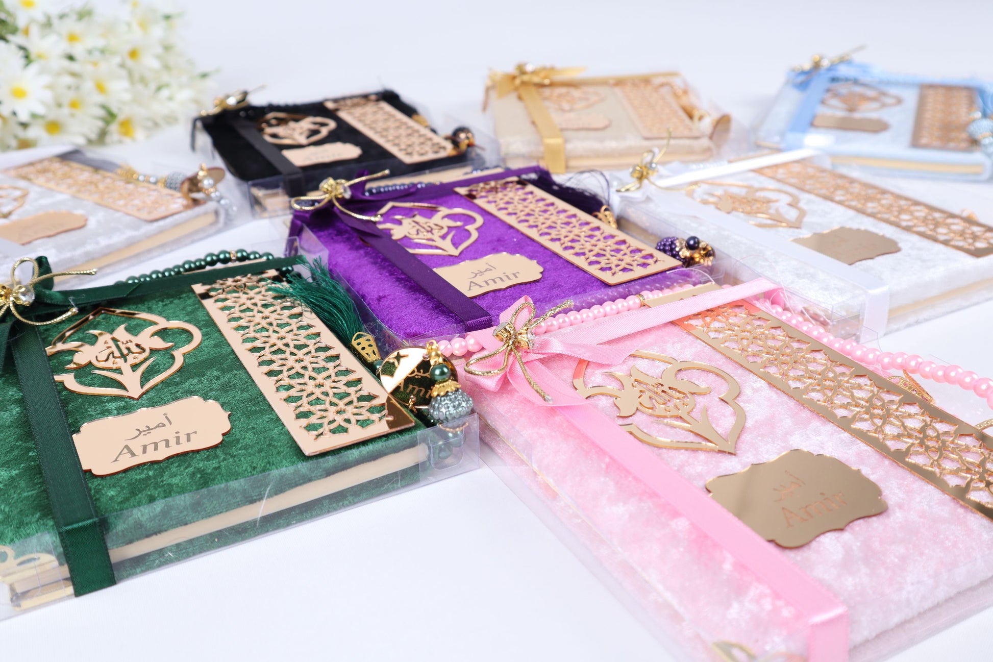 Personalized Islam Muslim Gift Set Velvet Dua Book Pearl Tasbeeh - Islamic Elite Favors is a handmade gift shop offering a wide variety of unique and personalized gifts for all occasions. Whether you're looking for the perfect Ramadan, Eid, Hajj, wedding gift or something special for a birthday, baby shower or anniversary, we have something for everyone. High quality, made with love.