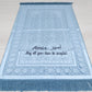 Personalized Blue Luxury Heavy Velvet Prayer Mat Velvet Quran Pearl Prayer Beads Islamic Gift Set