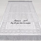 Personalized Gray Luxury Heavy Velvet Prayer Mat Velvet Quran Pearl Prayer Beads Islamic Gift Set