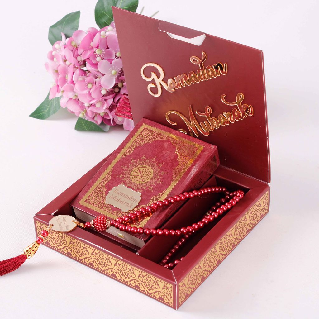 Personalized Quran Box Pearl Prayer Beads Islamic Muslim Wedding Gift Set