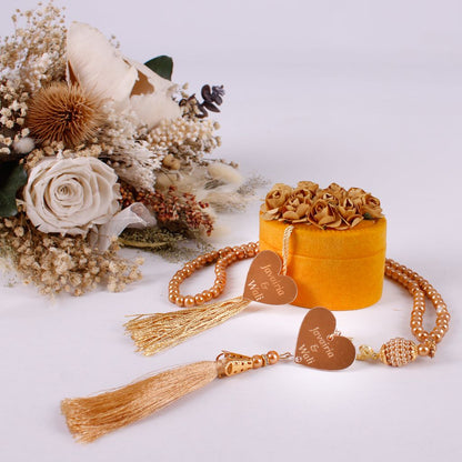 Personalized Velvet Box Pearl Prayer Beads Tasbeeh Wedding Favors