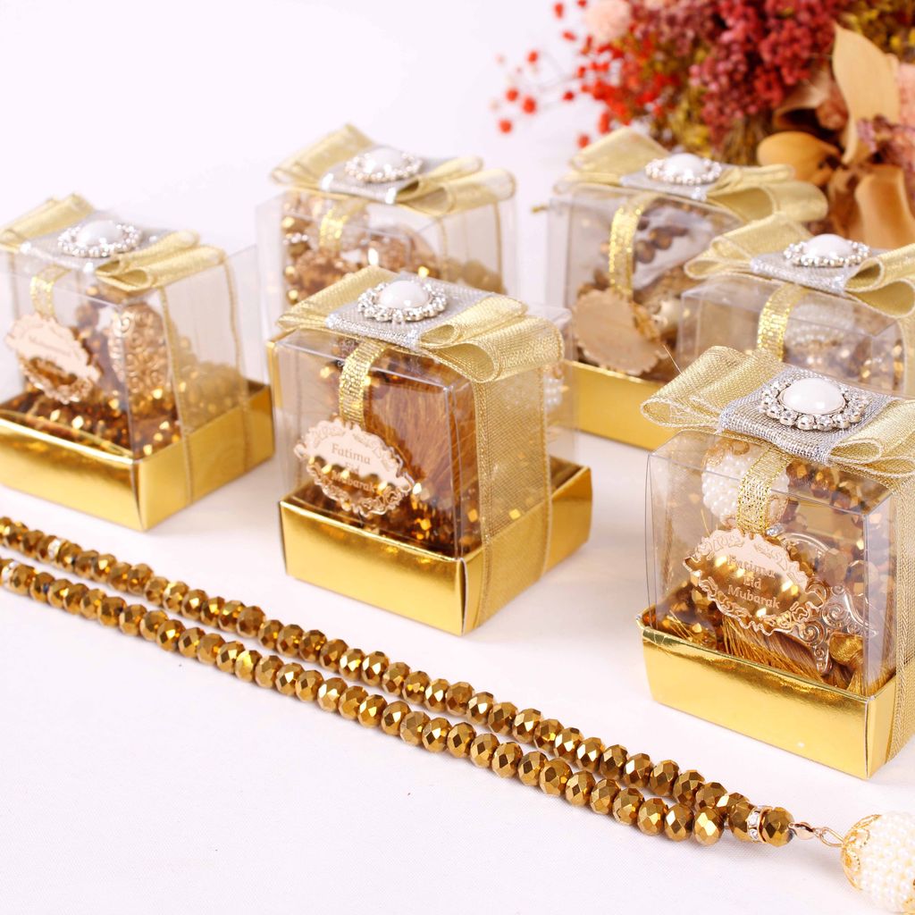 Personalized Crystal Prayer Beads Tasbeeh Gold Theme Wedding Favors - Islamic Elite Favors is a handmade gift shop offering a wide variety of unique and personalized gifts for all occasions. Whether you're looking for the perfect Ramadan, Eid, Hajj, wedding gift or something special for a birthday, baby shower or anniversary, we have something for everyone. High quality, made with love.