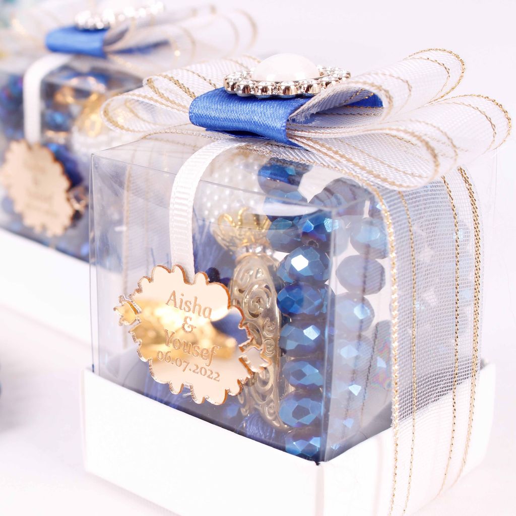 Personalized Crystal Prayer Beads Tasbeeh White Theme Wedding Favors - Islamic Elite Favors is a handmade gift shop offering a wide variety of unique and personalized gifts for all occasions. Whether you're looking for the perfect Ramadan, Eid, Hajj, wedding gift or something special for a birthday, baby shower or anniversary, we have something for everyone. High quality, made with love.