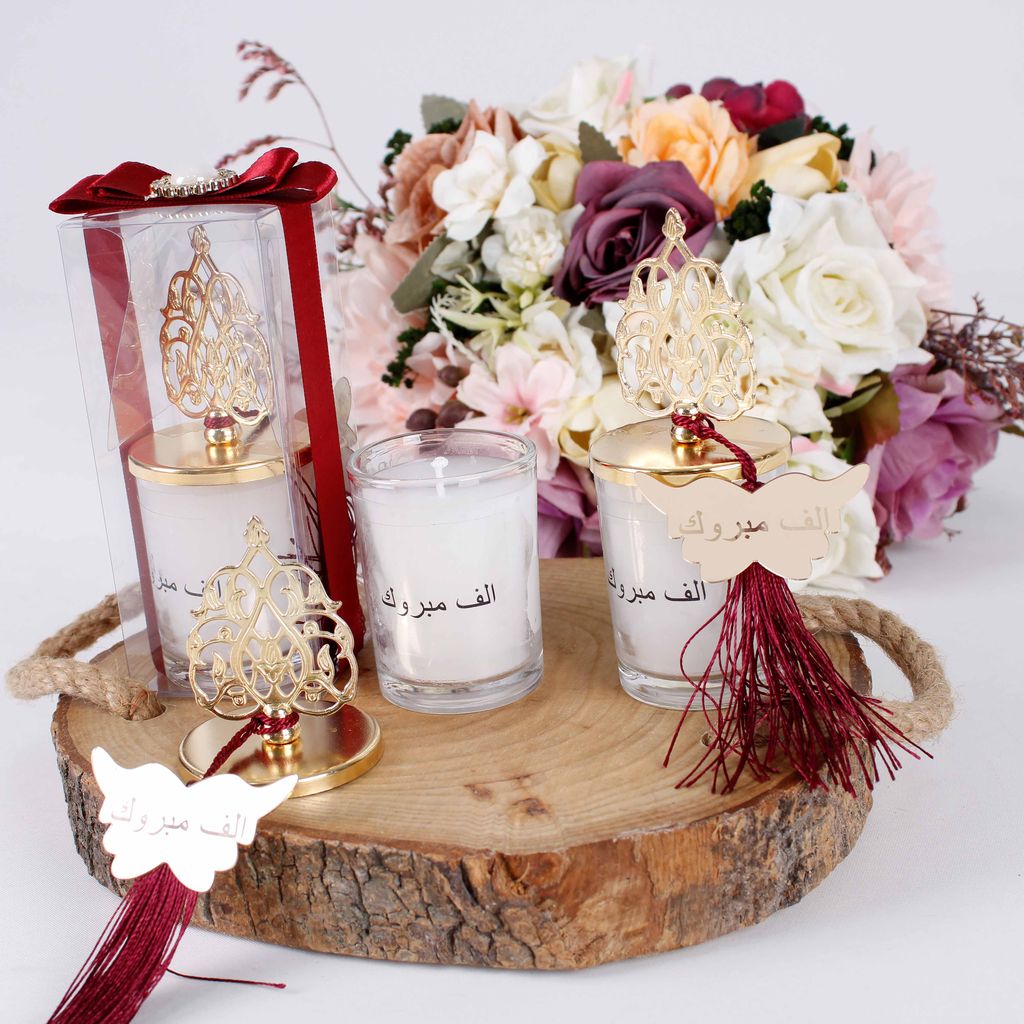 Personalized Wedding Favor Heavy Glass Candle Holder Red Theme - Islamic Elite Favors is a handmade gift shop offering a wide variety of unique and personalized gifts for all occasions. Whether you're looking for the perfect Ramadan, Eid, Hajj, wedding gift or something special for a birthday, baby shower or anniversary, we have something for everyone. High quality, made with love.