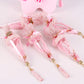 Personalized Pink Luxury Pearl Prayer Beads in Decorated Cone Baby Shower Favor