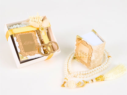 Personalized Wedding Favor Mini Quran Pearl Tasbeeh Basmala Ring Décor