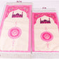 Personalized Kid Teen Size Pink Double Layered Soft Prayer Mat Quran Prayer Beads Gift Set